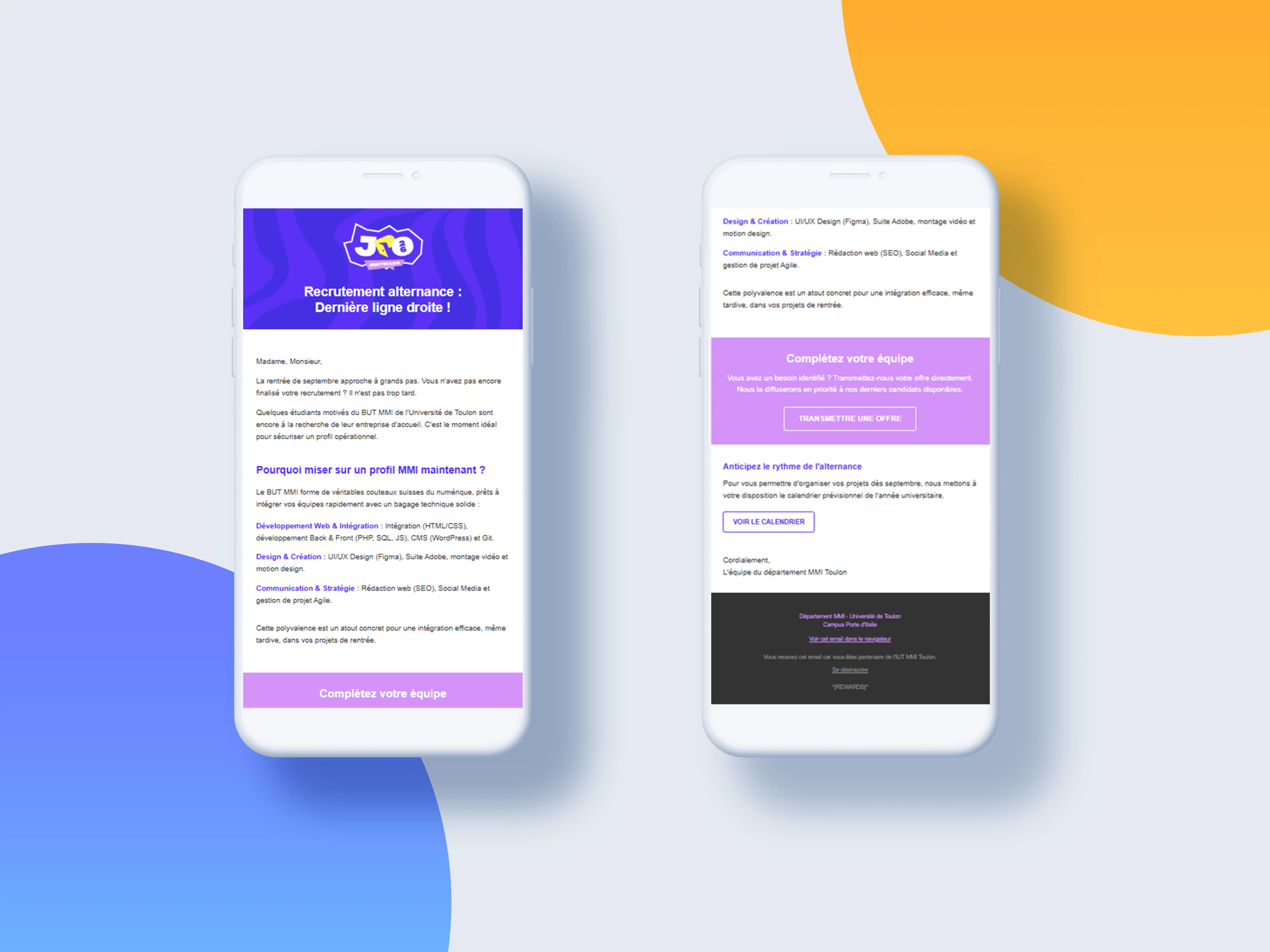 Aperçu complet de la newsletter recrutement